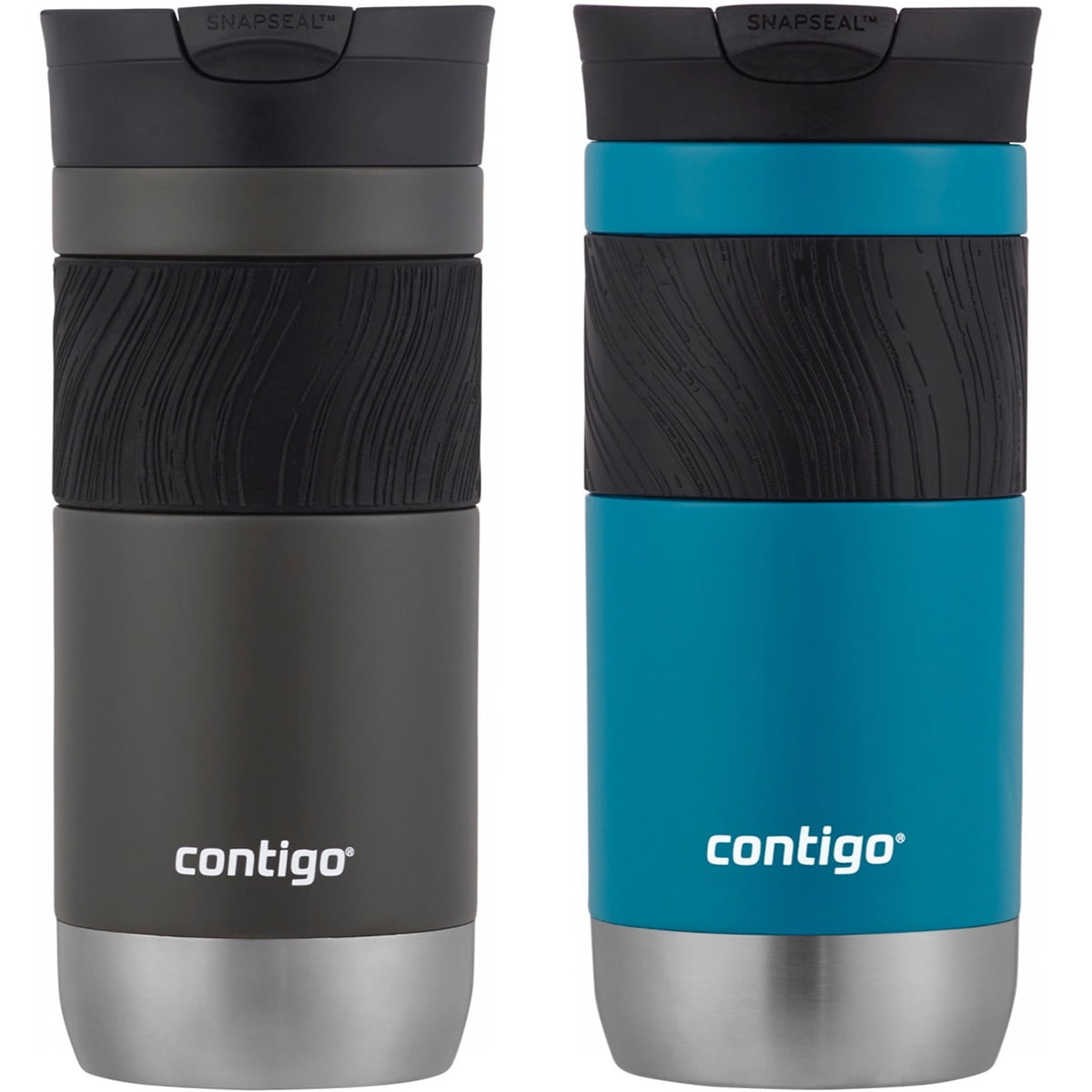 Contigo Byron 2.0 Stainless Steel Travel Mug with SNAPSEAL Lid and Grip, 20 oz, Sake &amp; Blue Corn, 2-Pack M14X