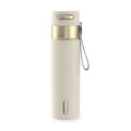 Contigo AutoSeal Leakproof Stainless Steel Reusable Water Bottle Tumbler with Carrying Strap, Cream/Champagne, 24 oz M19Y