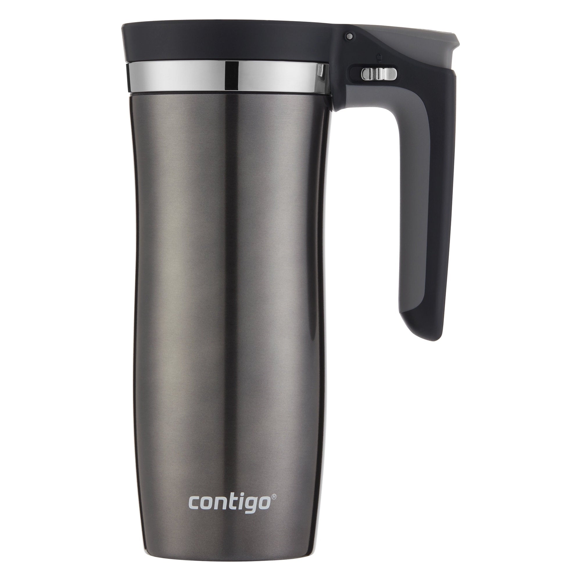 Contigo Autoseal Vacuum Insulated 16 Ounce Stainless Steel Gunmetal Travel Mug with Easy Lid M64F
