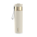 Contigo DualSip Leakproof Stainless Steel Reusable Water Bottle Tumbler with Carrying Strap, Cream/Champagne, 24 oz M11T