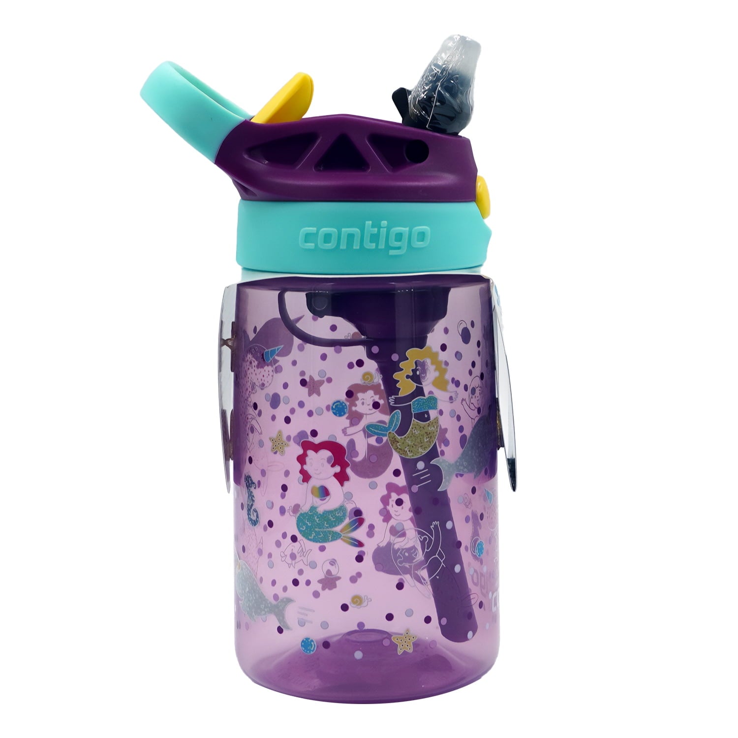 Contigo Kids Water Bottle with Redesigned AUTOSPOUT Straw, 14 oz, Grape Forest Haven M03W