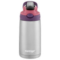 Contigo Kids Stainless Steel Water Bottle with Redesigned AUTOSPOUT Straw Lid Eggplant and Punch, 13 fl oz. M116N
