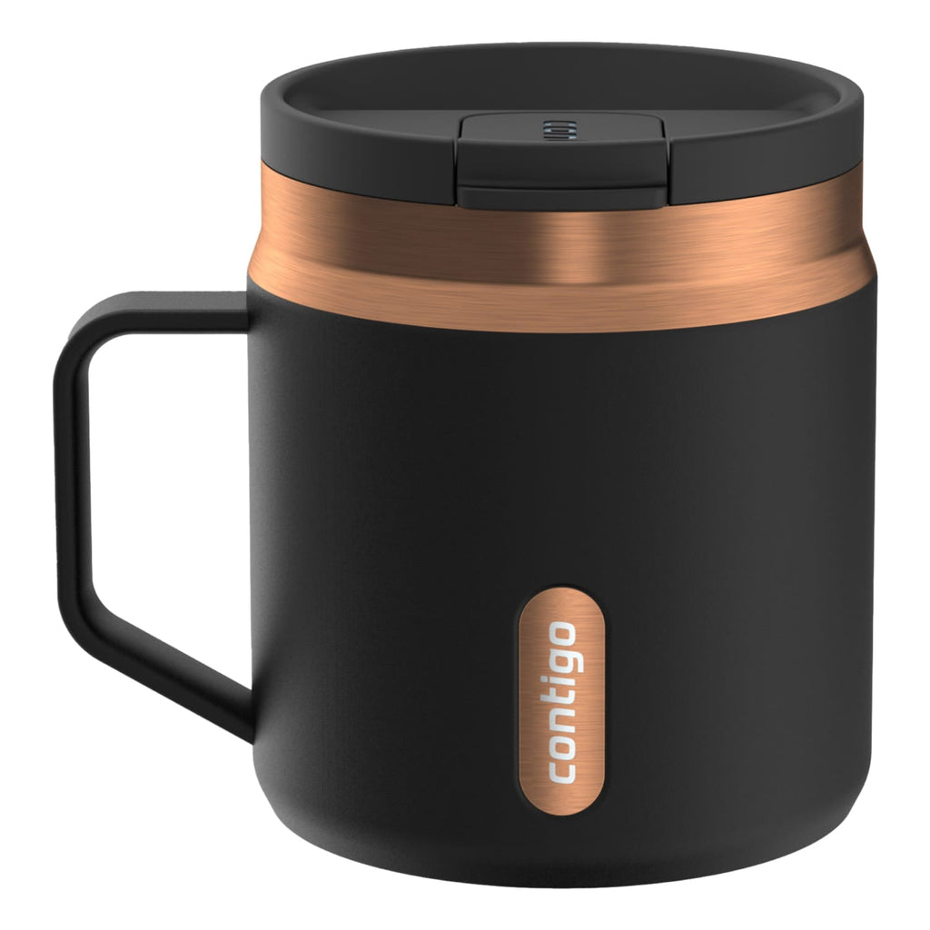 Contigo SnapSeal Leakproof Stainless Steel Reusable Travel Tumbler,Black/Bronze, 14 oz M27E