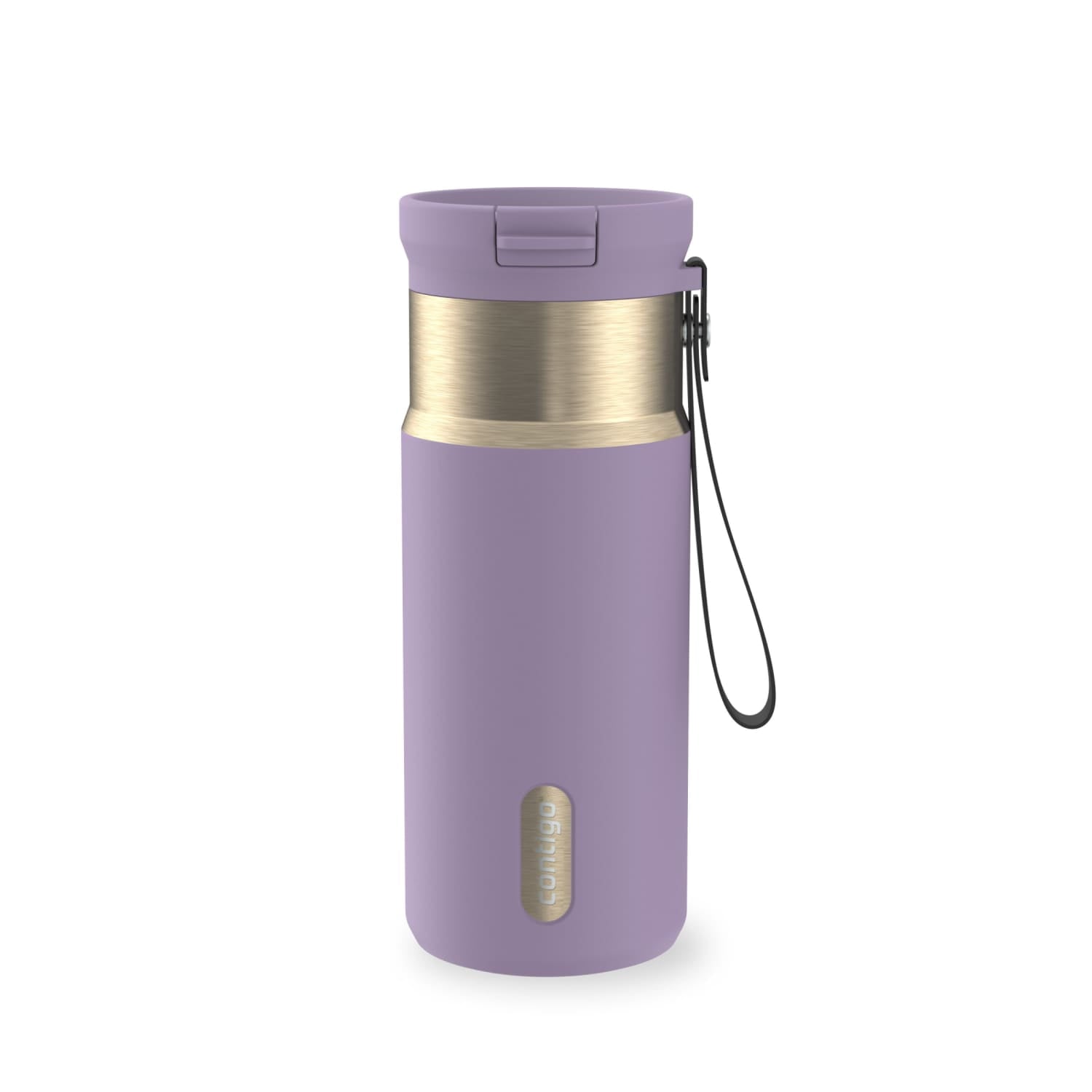 Contigo SnapSeal 16 oz Leakproof Stainless Steel Water Bottle with Carrying Strap M48M