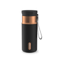 Contigo SnapSeal Leakproof Stainless Steel Reusable Water Bottle with Carrying Strap, Black/Bronze, 16 oz M65U