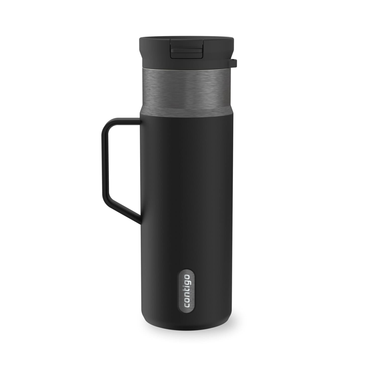 Contigo SnapSeal Leakproof Stainless Steel Reusable Water Bottle Tumbler with Side Handle, Dark Blue/Bronze, 20 oz M33R
