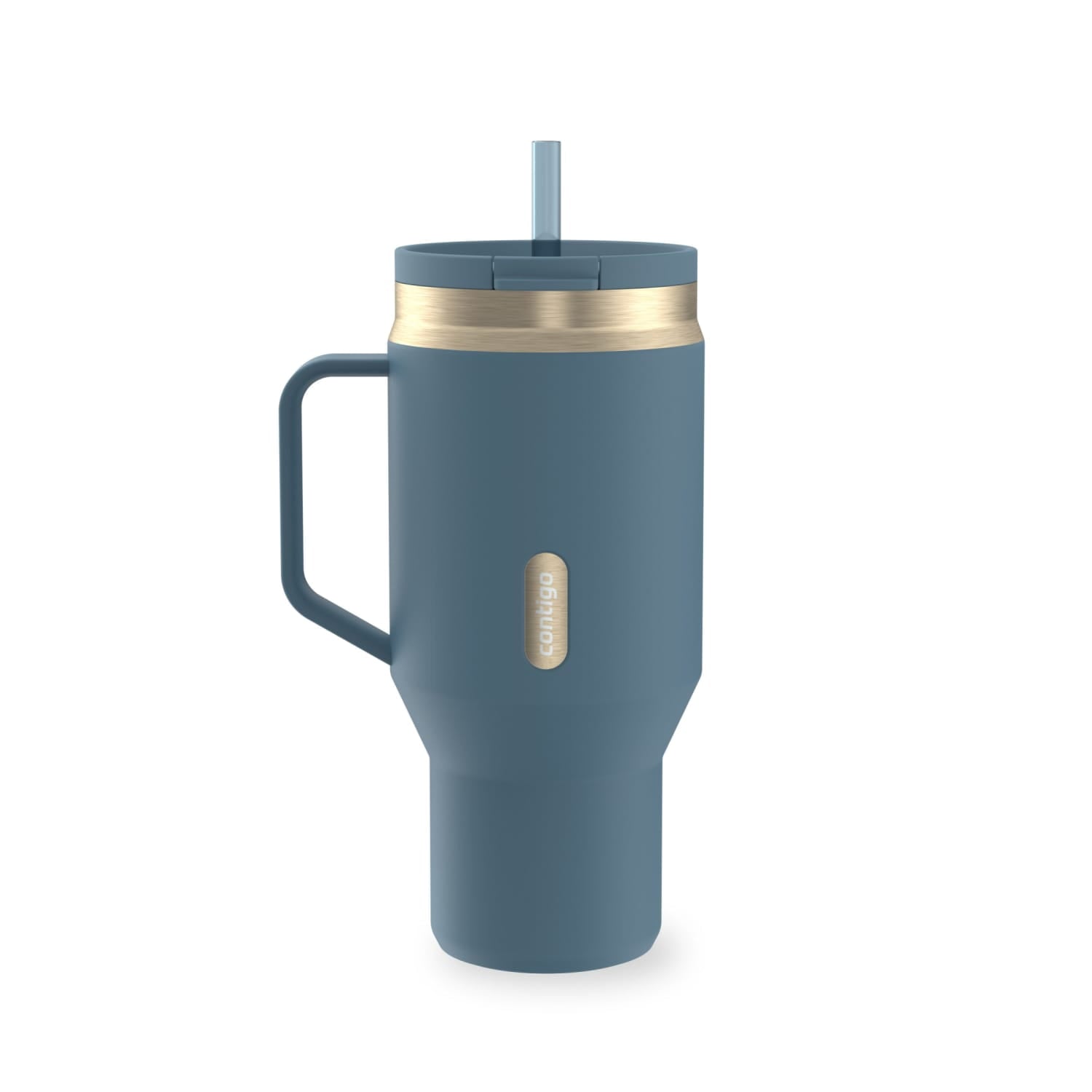 Contigo SnapSeal Leakproof Stainless Steel Reusable Water Bottle Tumbler with Side Handle, Black/Bronze, 30 oz M15H