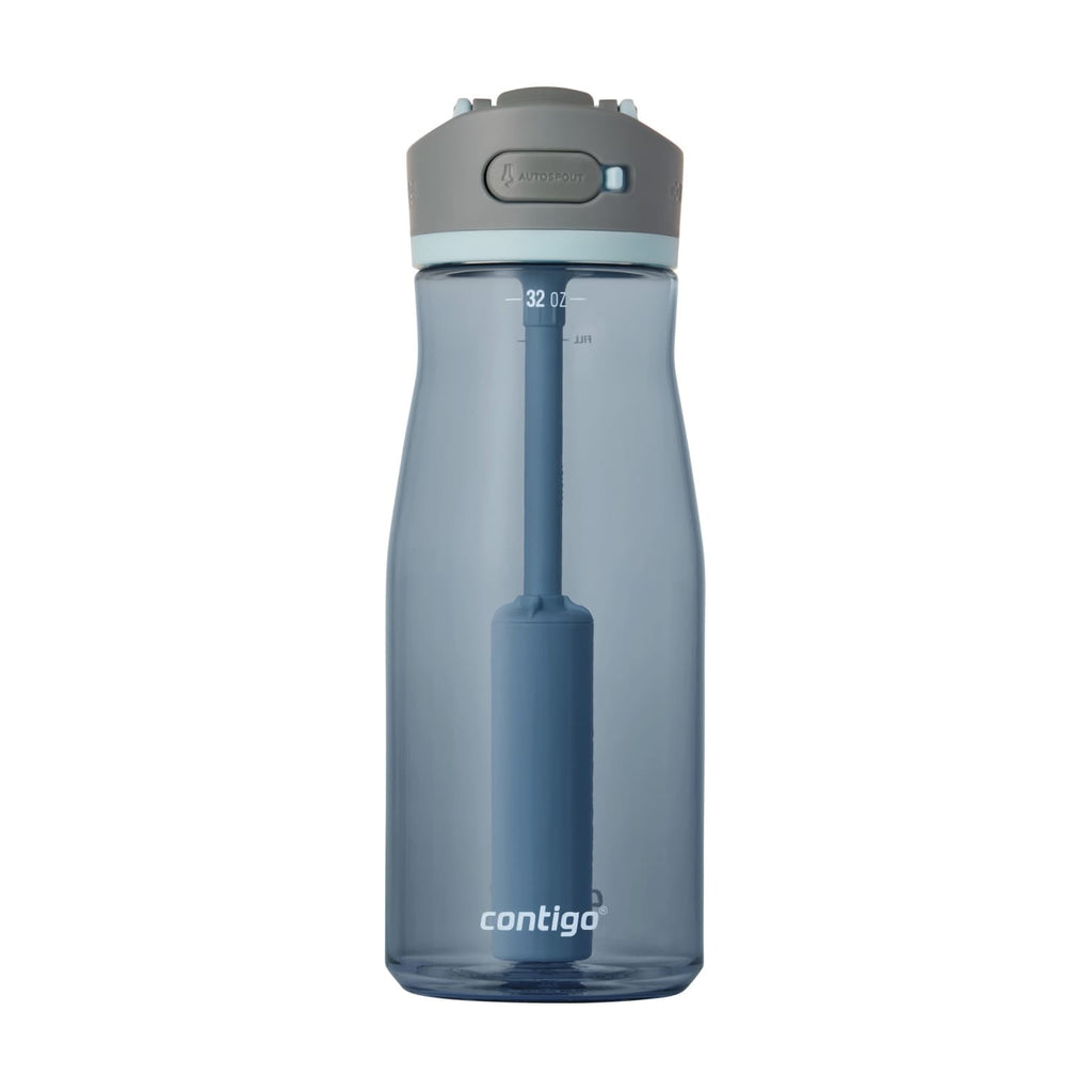Contigo Wells Plastic Filter Water Bottle with AUTOSPOUT Straw Lid, 32 oz., Dark Ice M08K