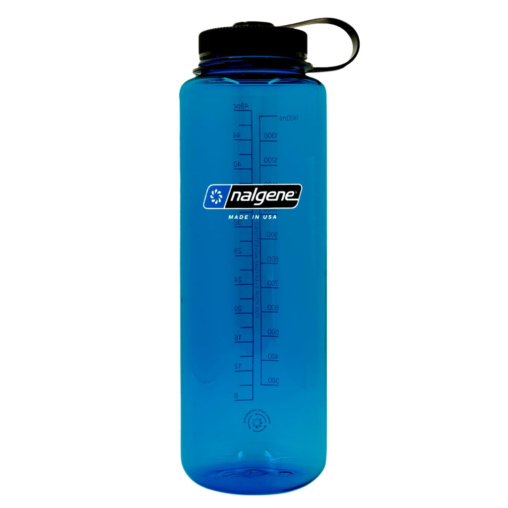 Nalgene Sustain Tritan BPA-Free Water Bottle Made with Material Derived from 50% Plastic Waste (using ISCC certified mass balance), 48 OZ, Wide Mouth, Blue M147S