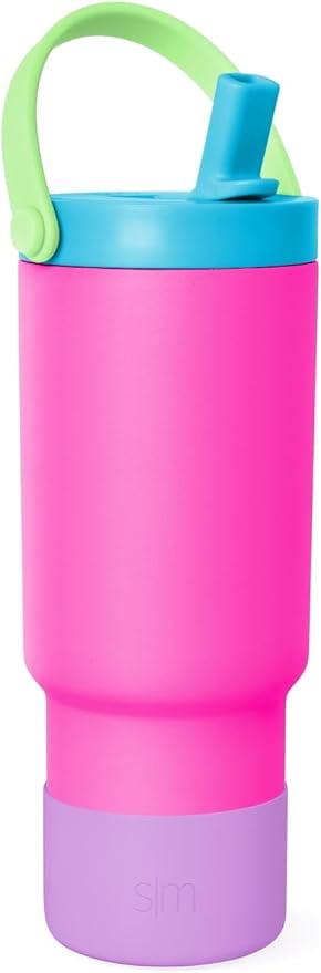 Simple Modern 24 fl oz Insulated Stainless Steel Trek Pivot Tumbler with Straw Lid and Top Handle|Seaside Blue M397T