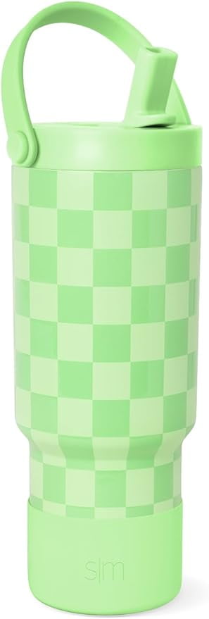 Simple Modern 24 fl oz Insulated Stainless Steel Trek Pivot Tumbler with Straw Lid and Top Handle|Seaside Blue M397T