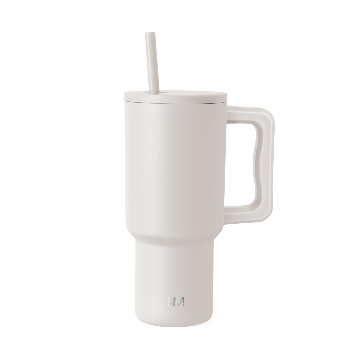 Simple Modern 30 fl oz Insulated Stainless Steel Trek Tumbler with Straw Lid | Seaglass Sage and Cream Checkmate M690P