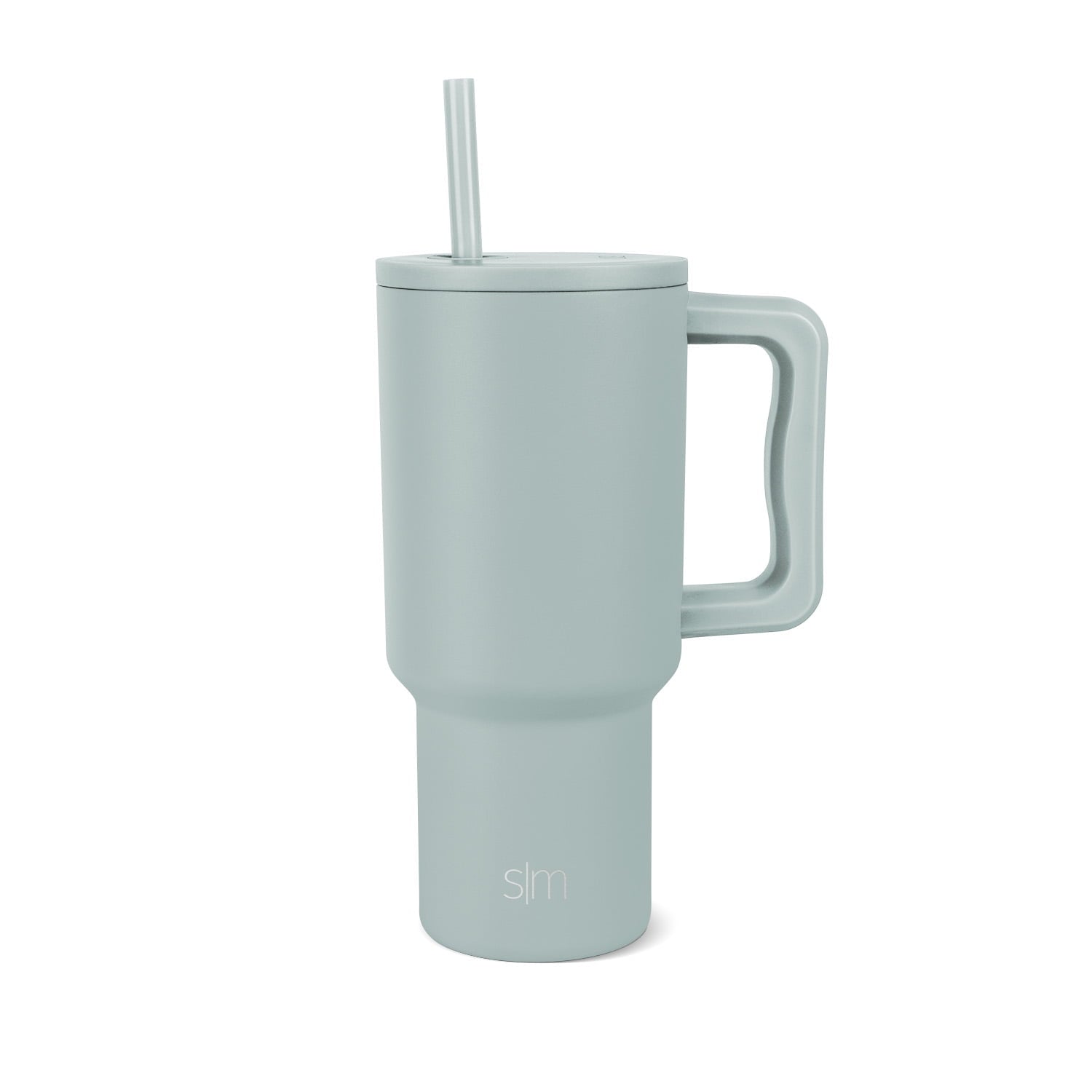 Simple Modern 30 fl oz Insulated Stainless Steel Trek Tumbler with Straw Lid | Seaglass Sage and Cream Checkmate M690P