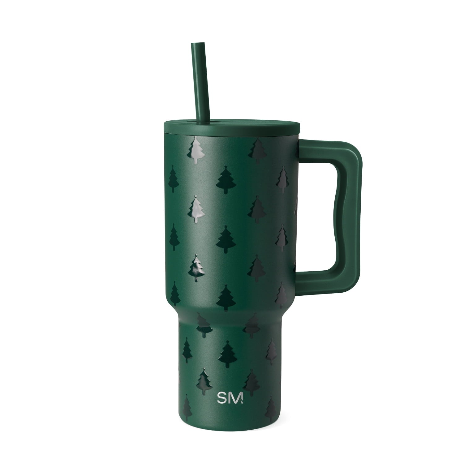 Simple Modern 30 fl oz Insulated Stainless Steel Trek Tumbler with Straw Lid | Seaglass Sage and Cream Checkmate M690P