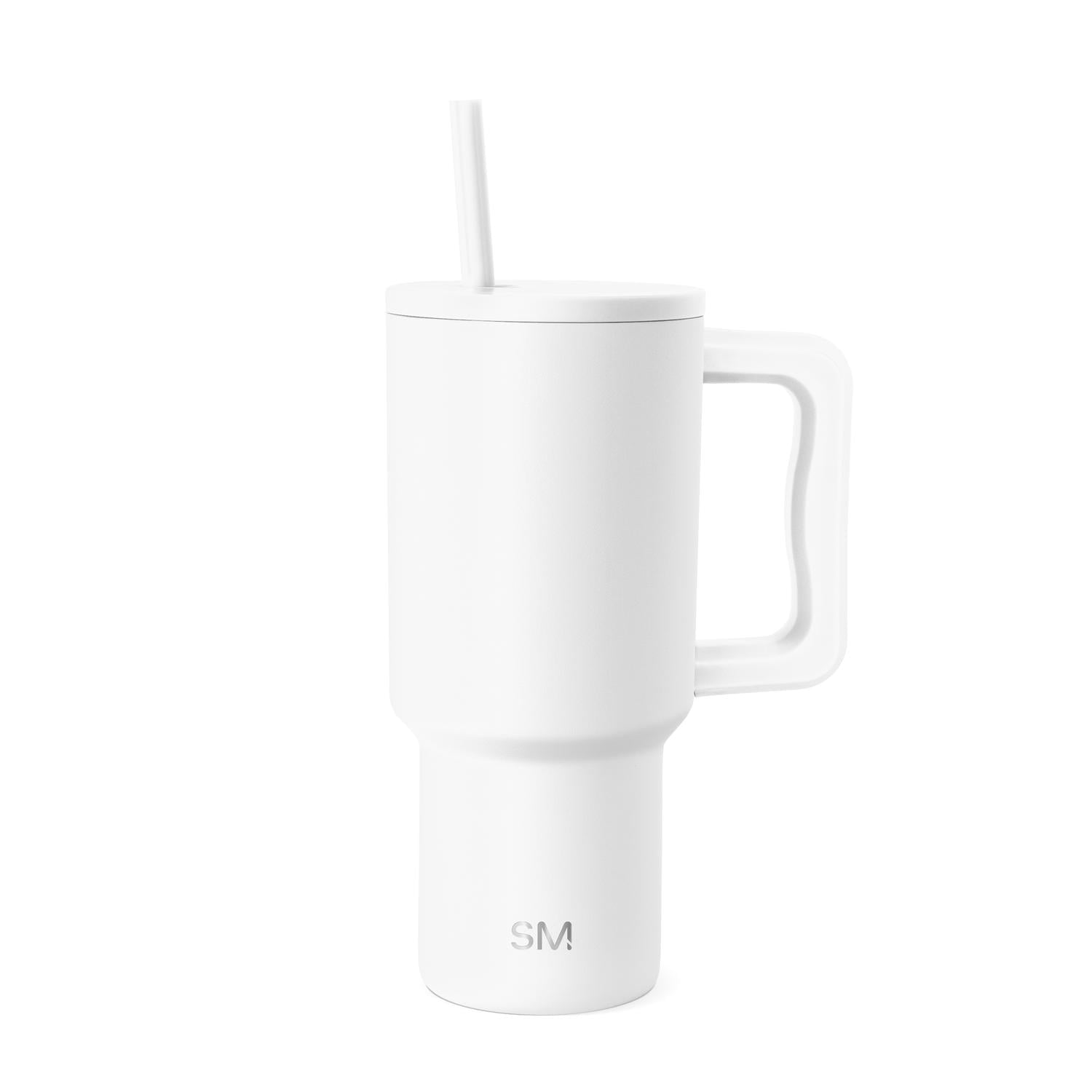 Simple Modern 30 fl oz Insulated Stainless Steel Trek Tumbler with Straw Lid | Seaglass Sage and Cream Checkmate M690P