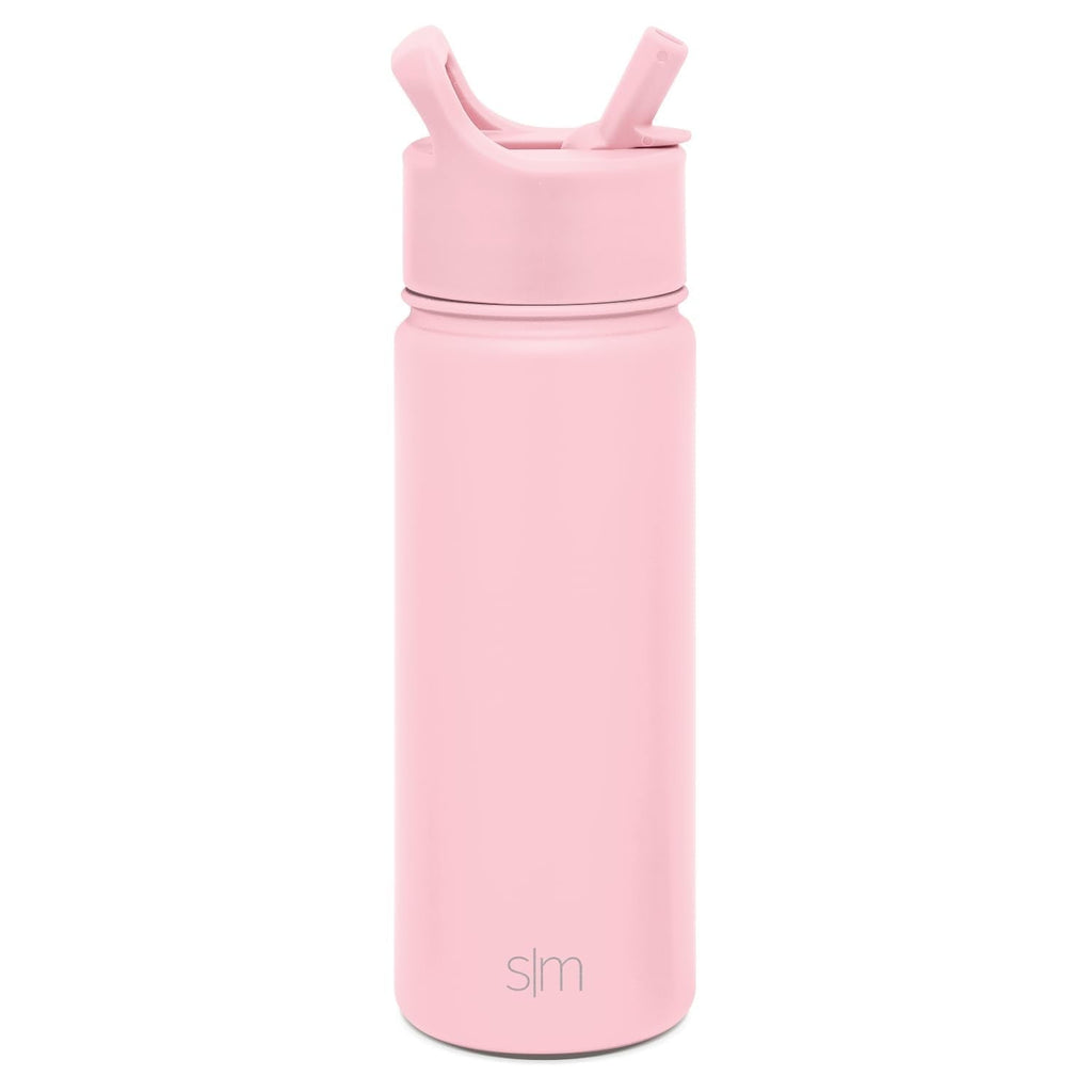 Simple Modern Kids Water Bottle with Straw Lid Vacuum Insulated Stainless Steel Metal Thermos Bottles | Reusable Leak Proof BPA-Free Flask for School | Summit Collection | 18oz, Blush -Blush M687H