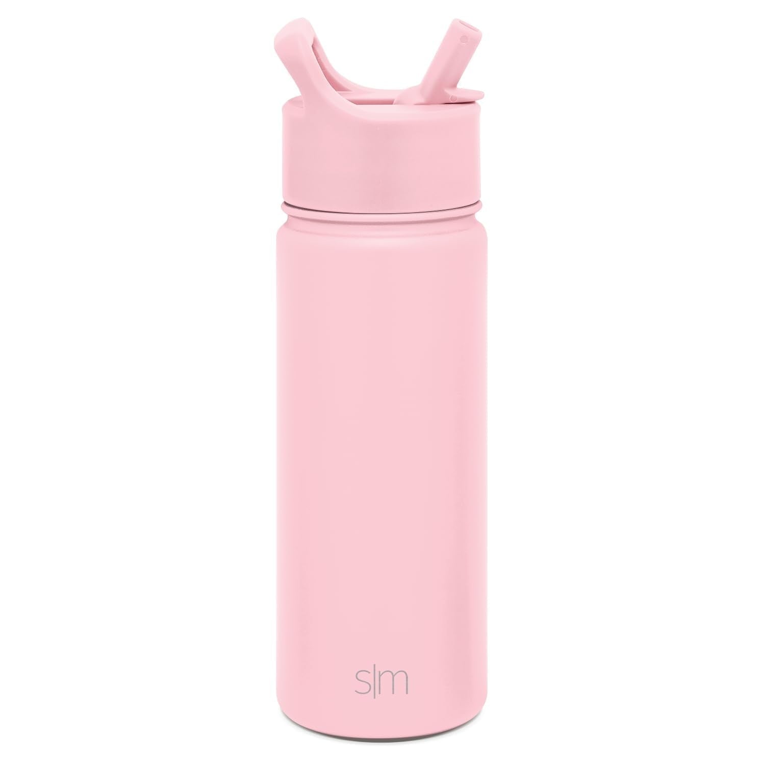 Simple Modern Kids Water Bottle with Straw Lid Vacuum Insulated Stainless Steel Metal Thermos Bottles | Reusable Leak Proof BPA-Free Flask for School | Summit Collection | 18oz, Blush -Blush M687H