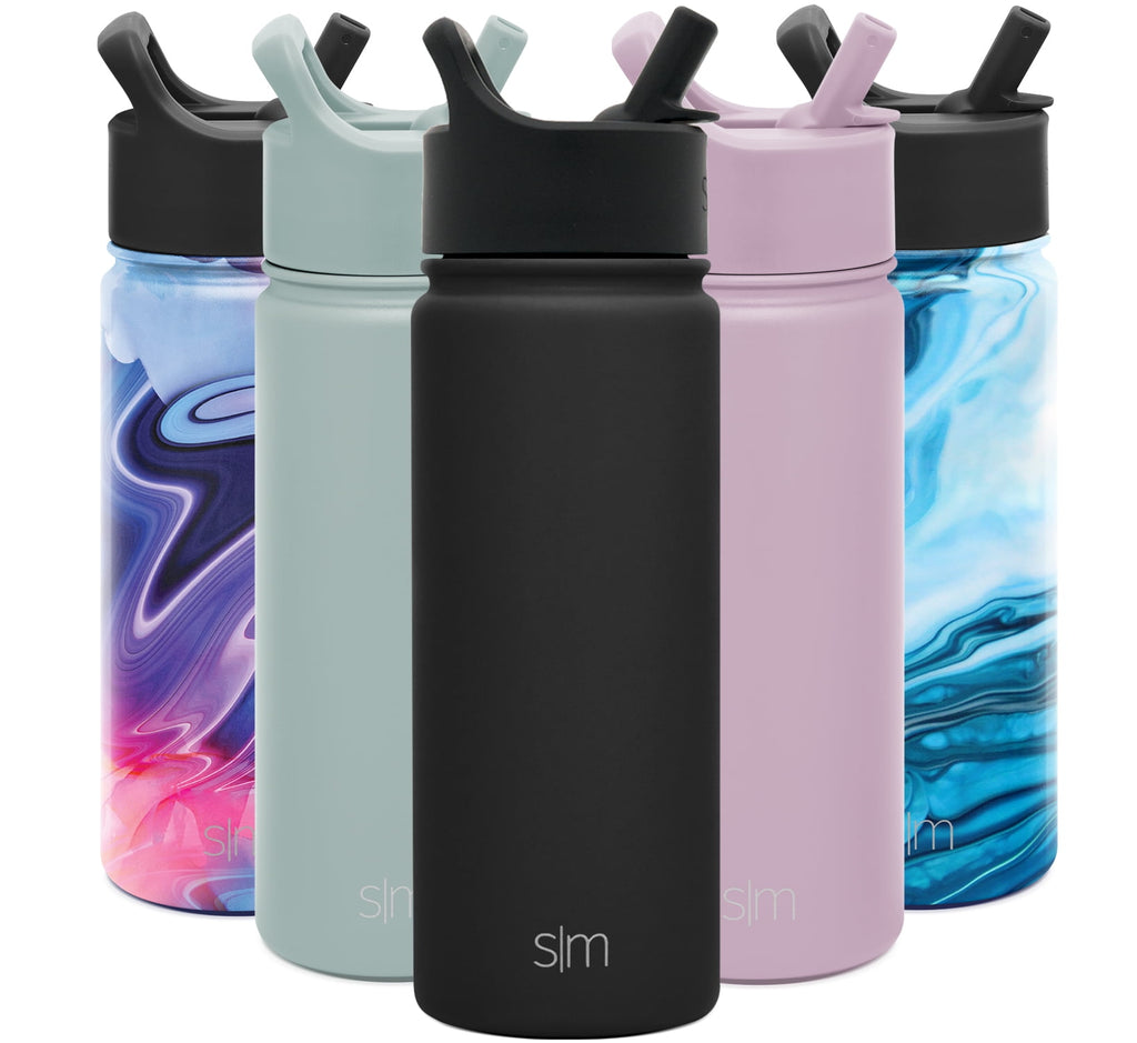 Simple Modern Summit Water Bottle Straw Lid Vacuum Insulated Stainless Steel Bottle | 18 fl oz M427H