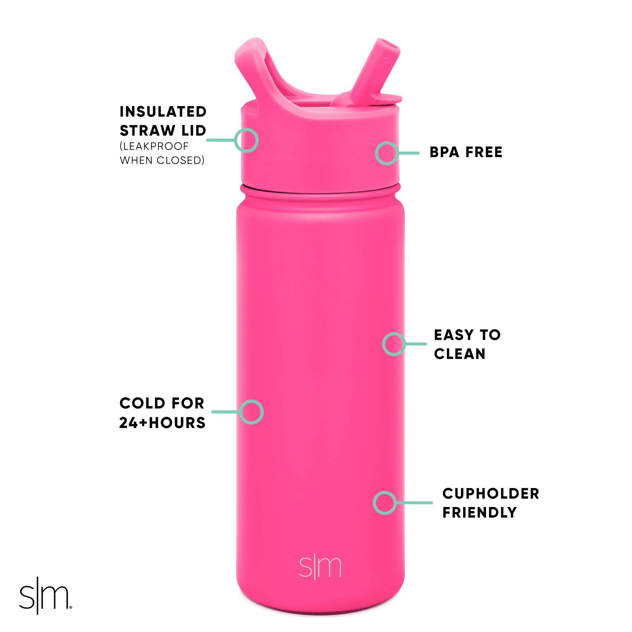 Simple Modern Summit Water Bottle Straw Lid Vacuum Insulated Stainless Steel Bottle | 18 fl oz M685A