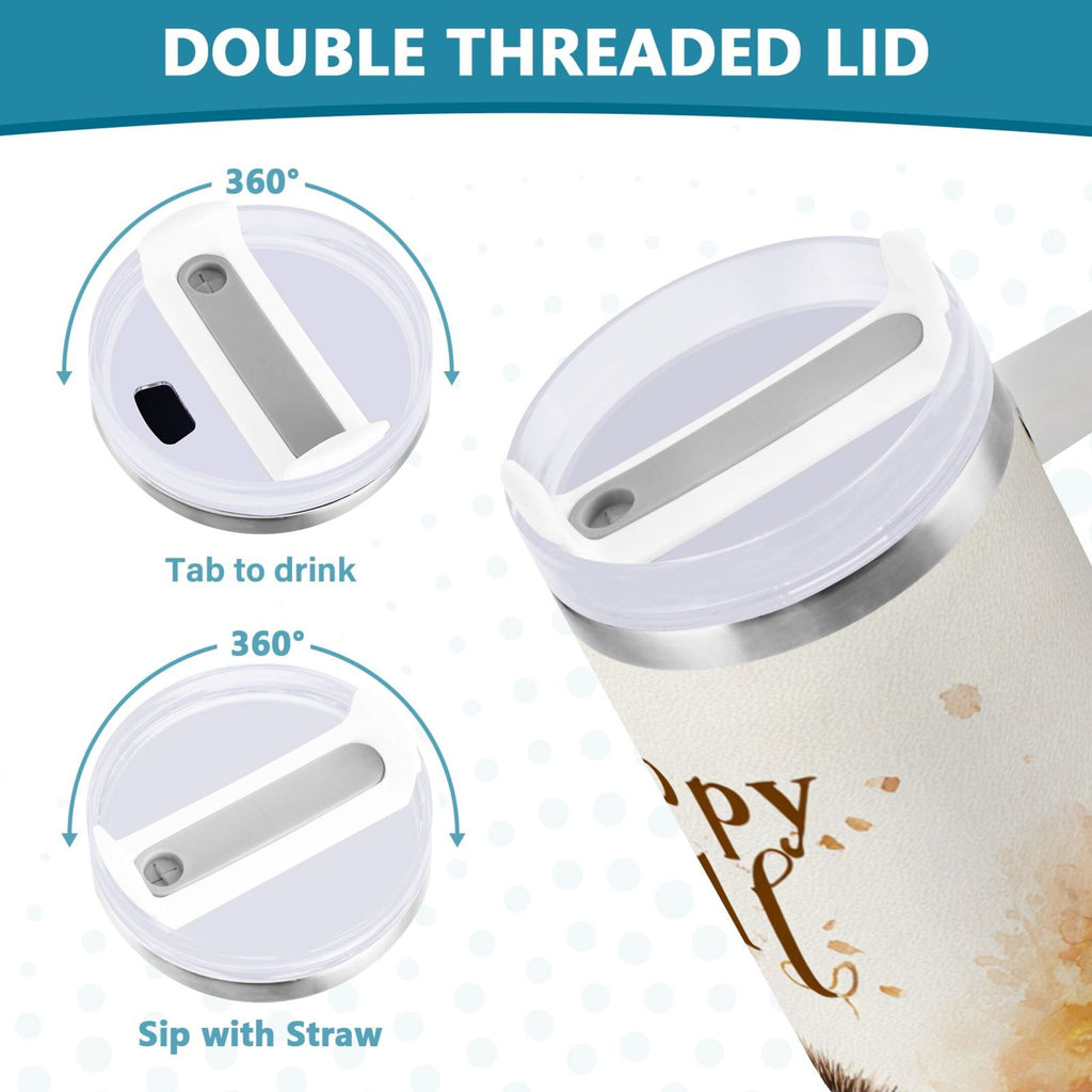 30 oz Insulated Stainless Steel Tumbler Double Wall Stainless Steel Tumbler with 2-Way Drinking Cute Little Hedgehog M625Z