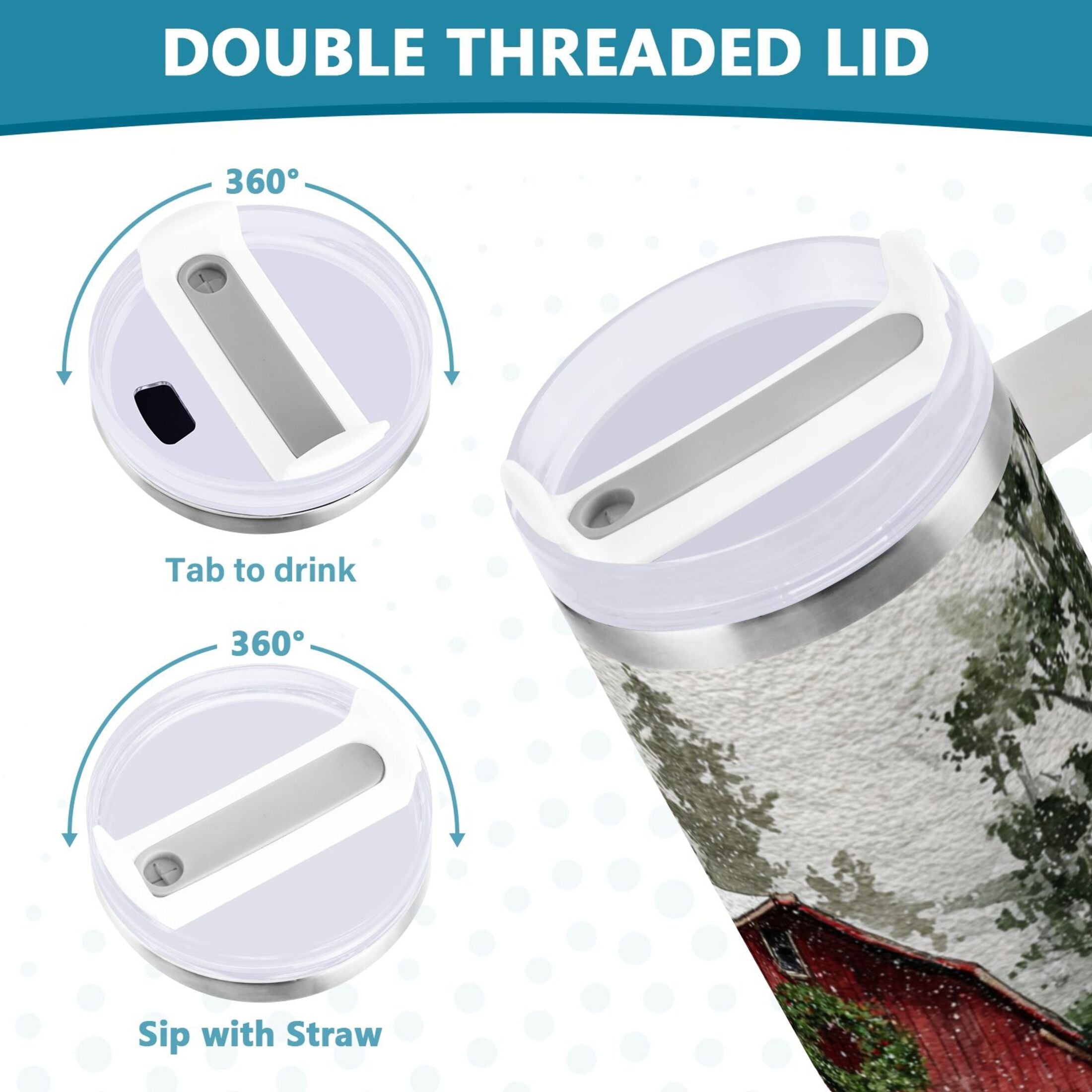 30 oz Insulated Stainless Steel Tumbler Double Wall Stainless Steel Tumbler with 2-Way Drinking Old Red Barn M592E