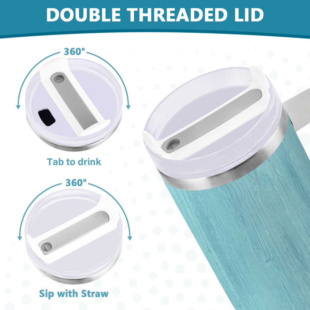 40 oz Insulated Stainless Steel Tumbler Double Wall Stainless Steel Tumbler with 2-Way Drinking Colorful Starfish and Seashells M636V