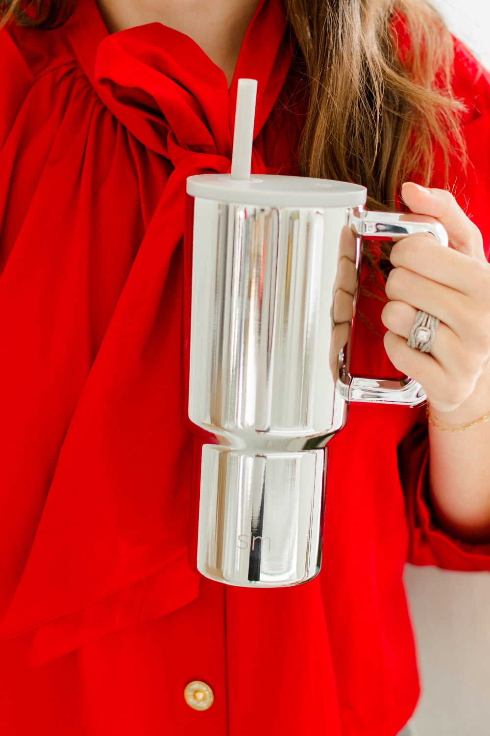 Simple Modern 30 fl oz Insulated Stainless Steel Trek Tumbler with Straw Lid | Seaglass Sage and Cream Checkmate M690P